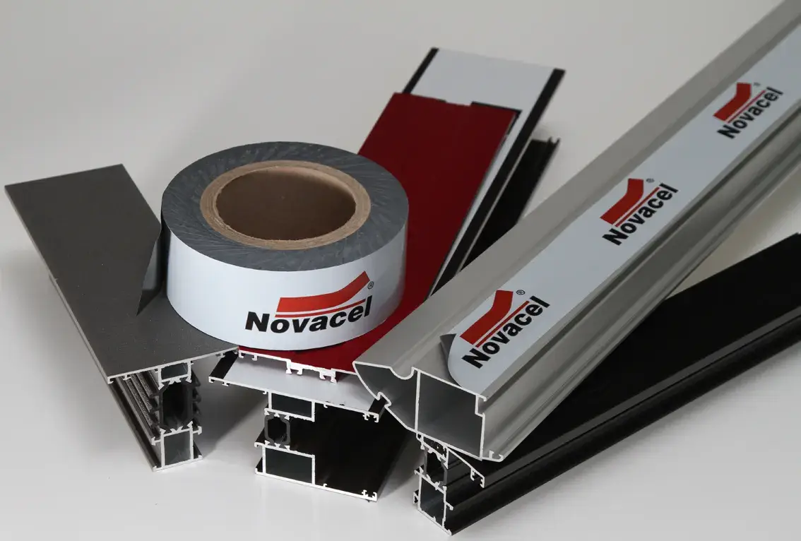 Aluminium extrusion profiles with protective film