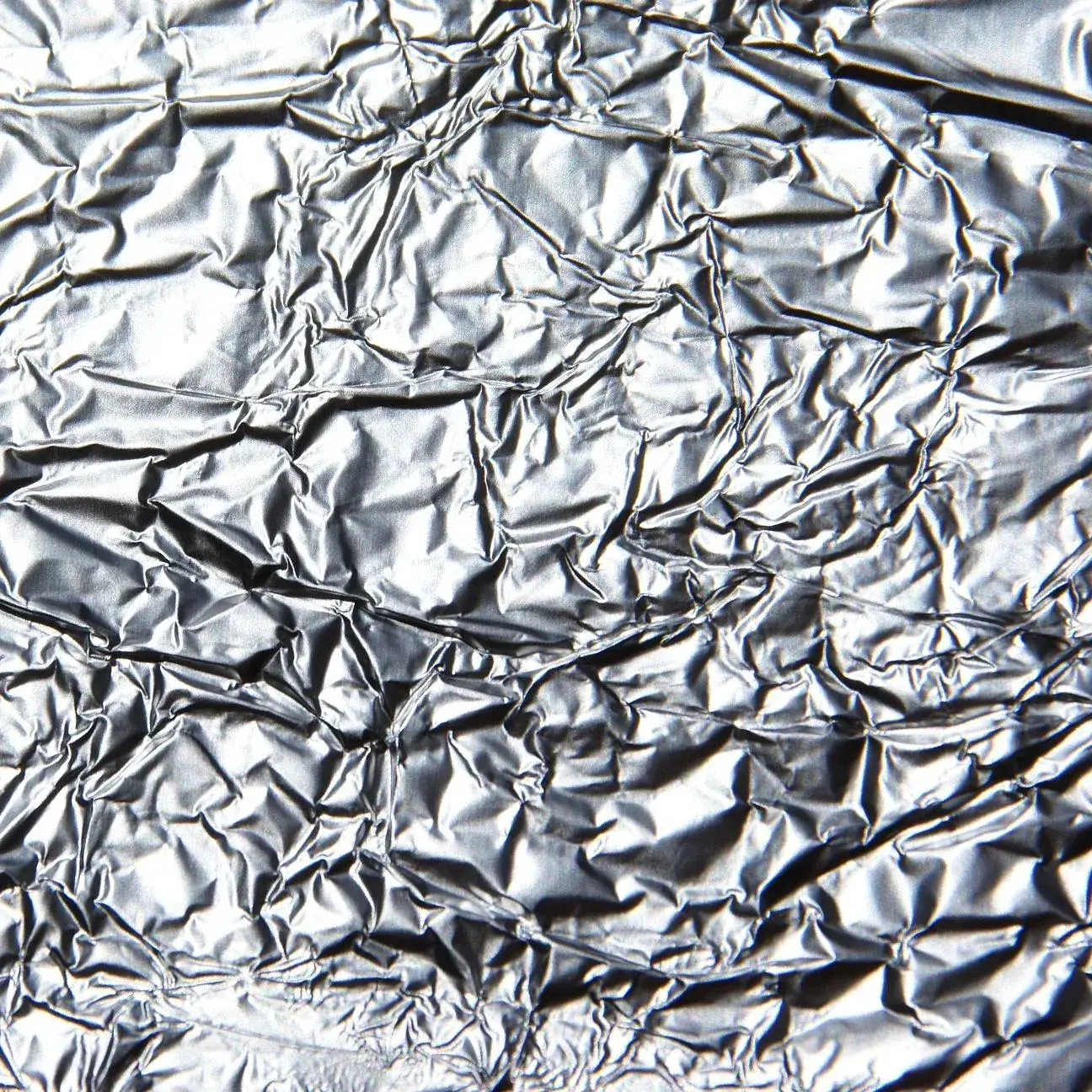 Crumpled aluminium foil close-up