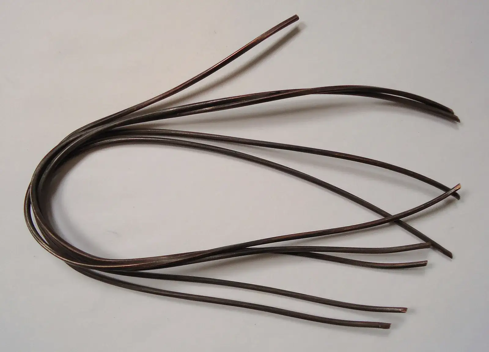 Lengths of bare copper wire