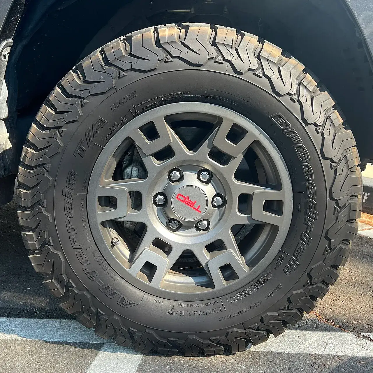 BFGoodrich All-Terrain T/A KO2 tyre on a Toyota TRD wheel
