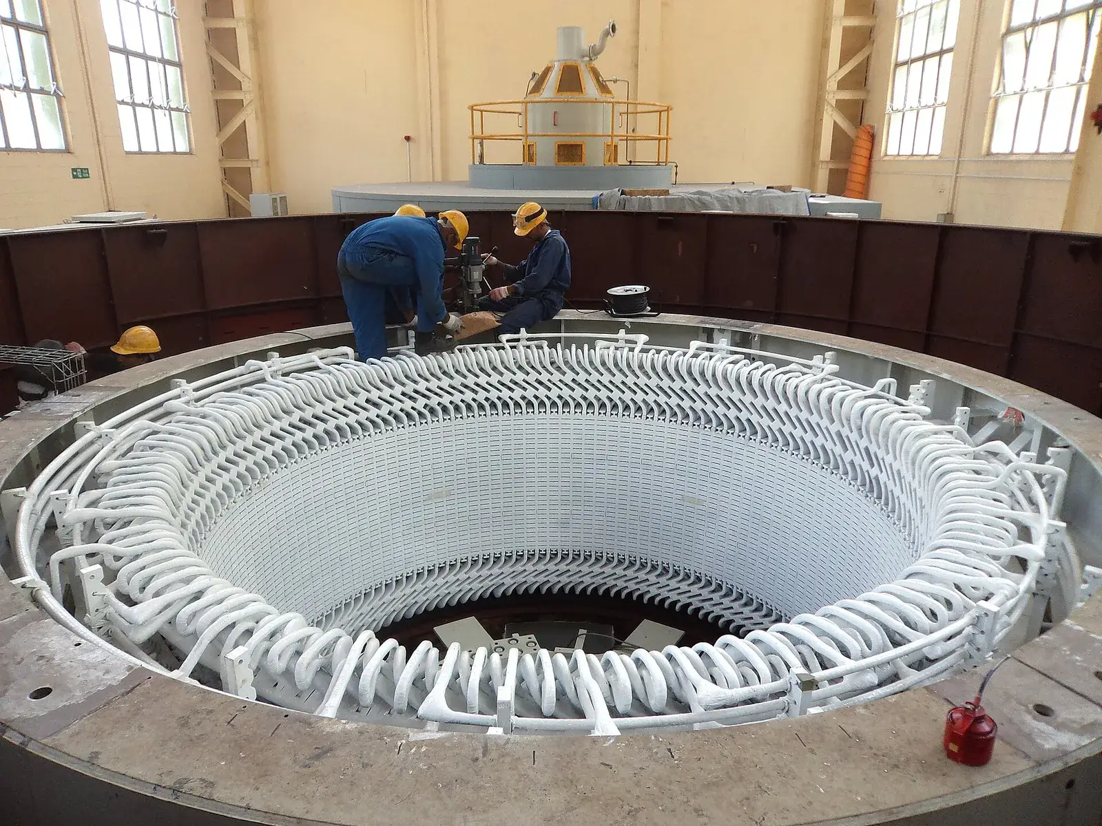 Copper stator windings of a large generator