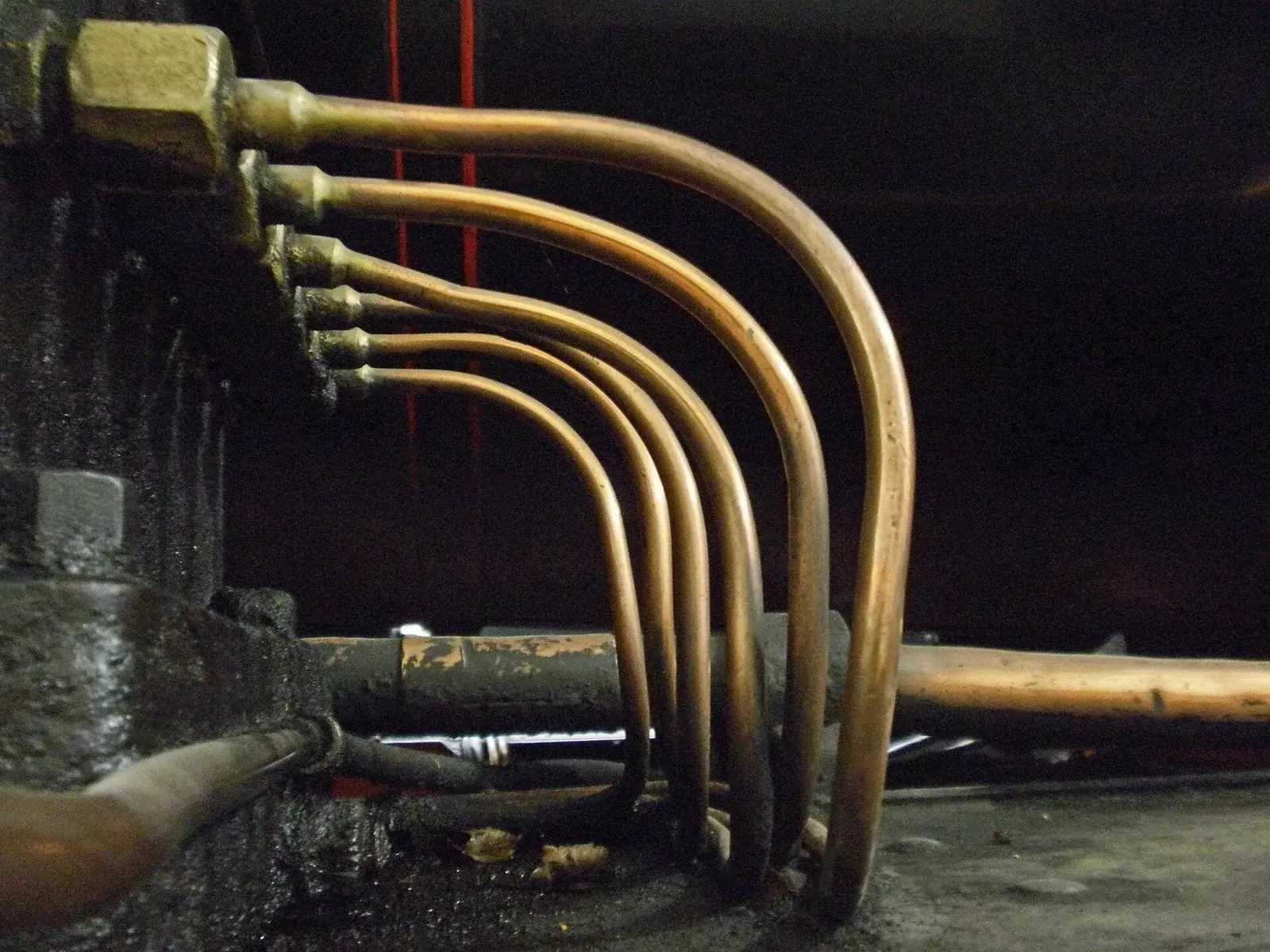 Bent copper pipes