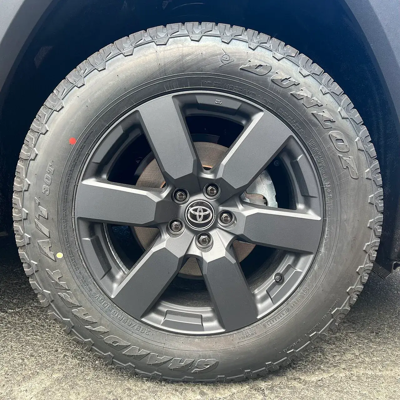 Dunlop Grandtrek AT30 SUV tyre on a wheel
