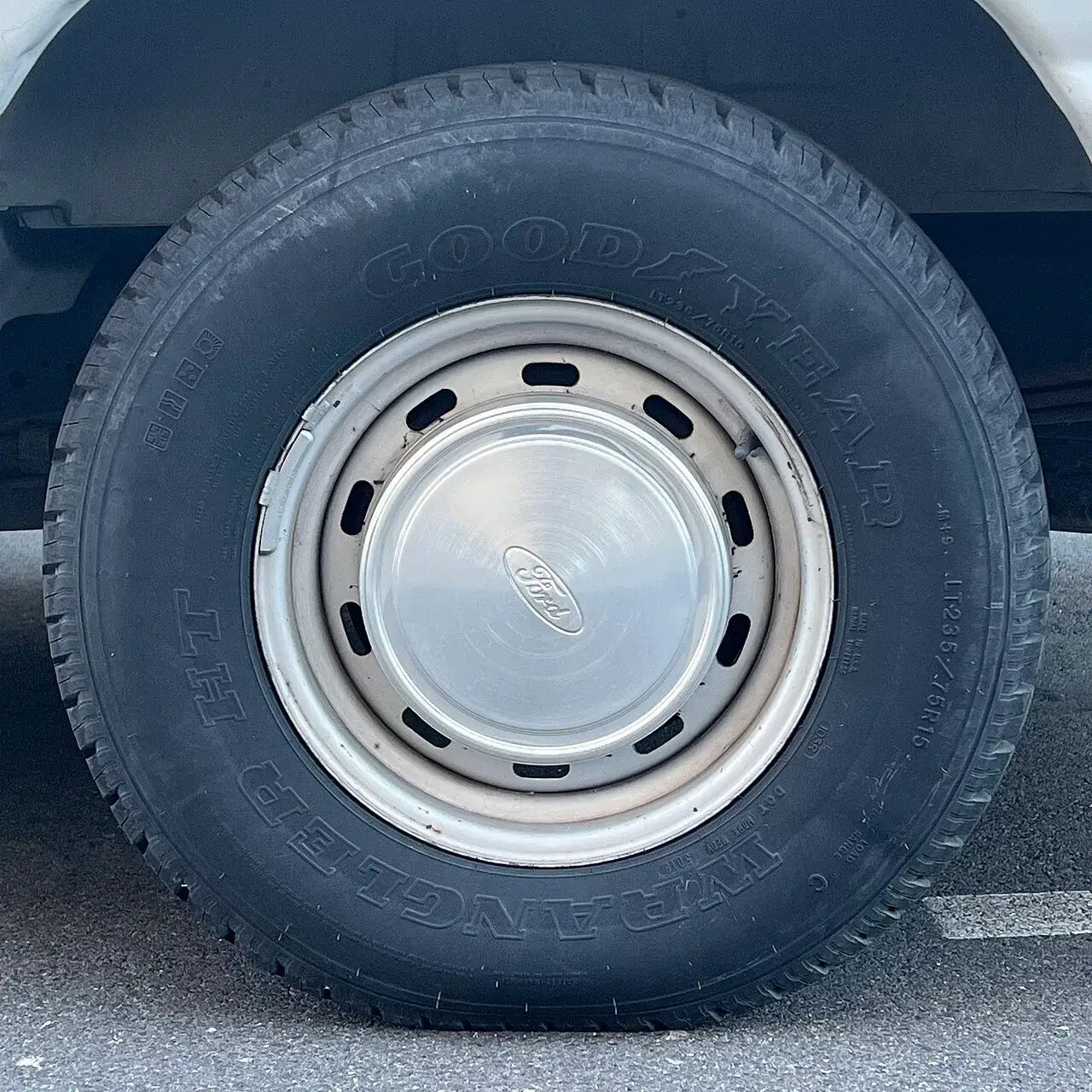 Goodyear Wrangler H/T tyre on a Ford van steel wheel