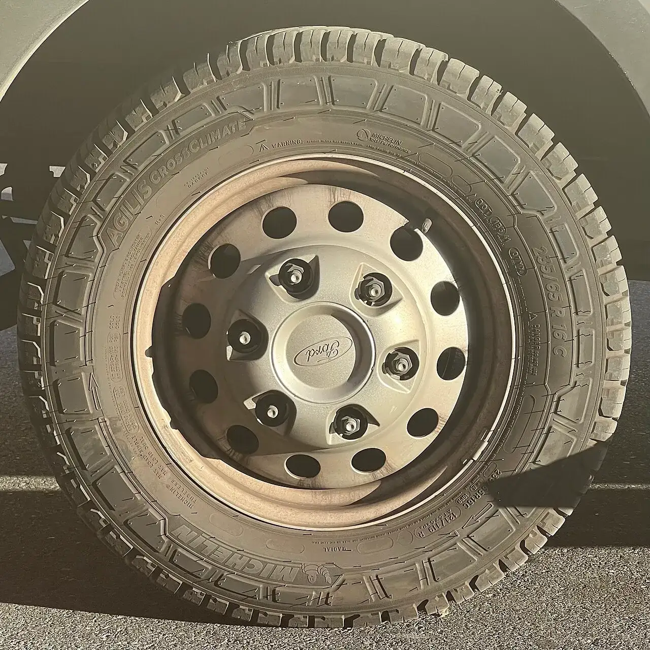 Michelin Agilis CrossClimate van tyre on a Ford Transit wheel