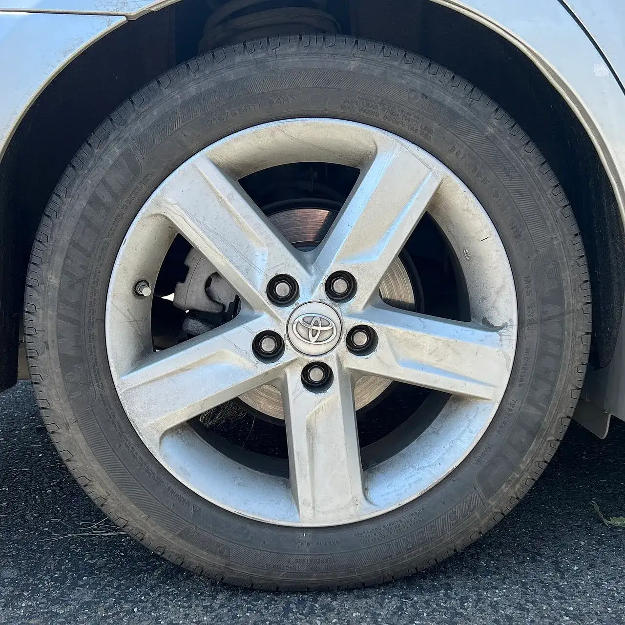 Michelin Defender touring tyre on a car wheel