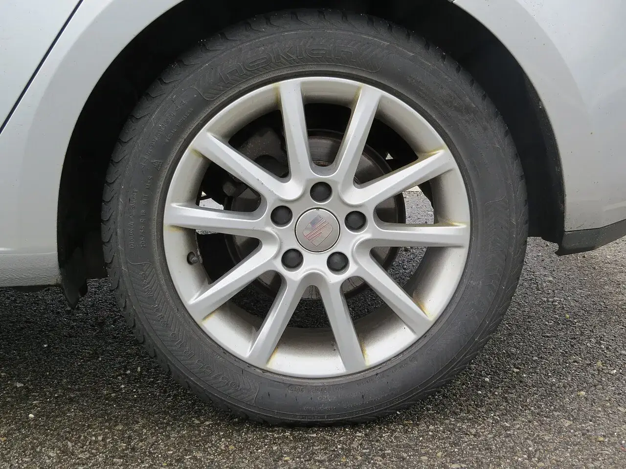 Nokian W+ winter tyre on a car wheel