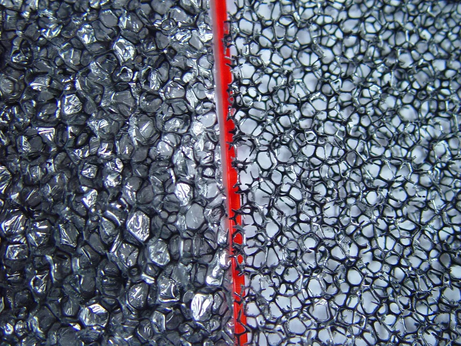 Reticulated polyurethane foam samples