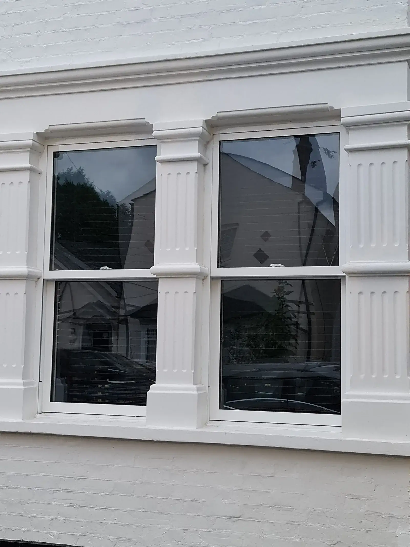 White uPVC window frame